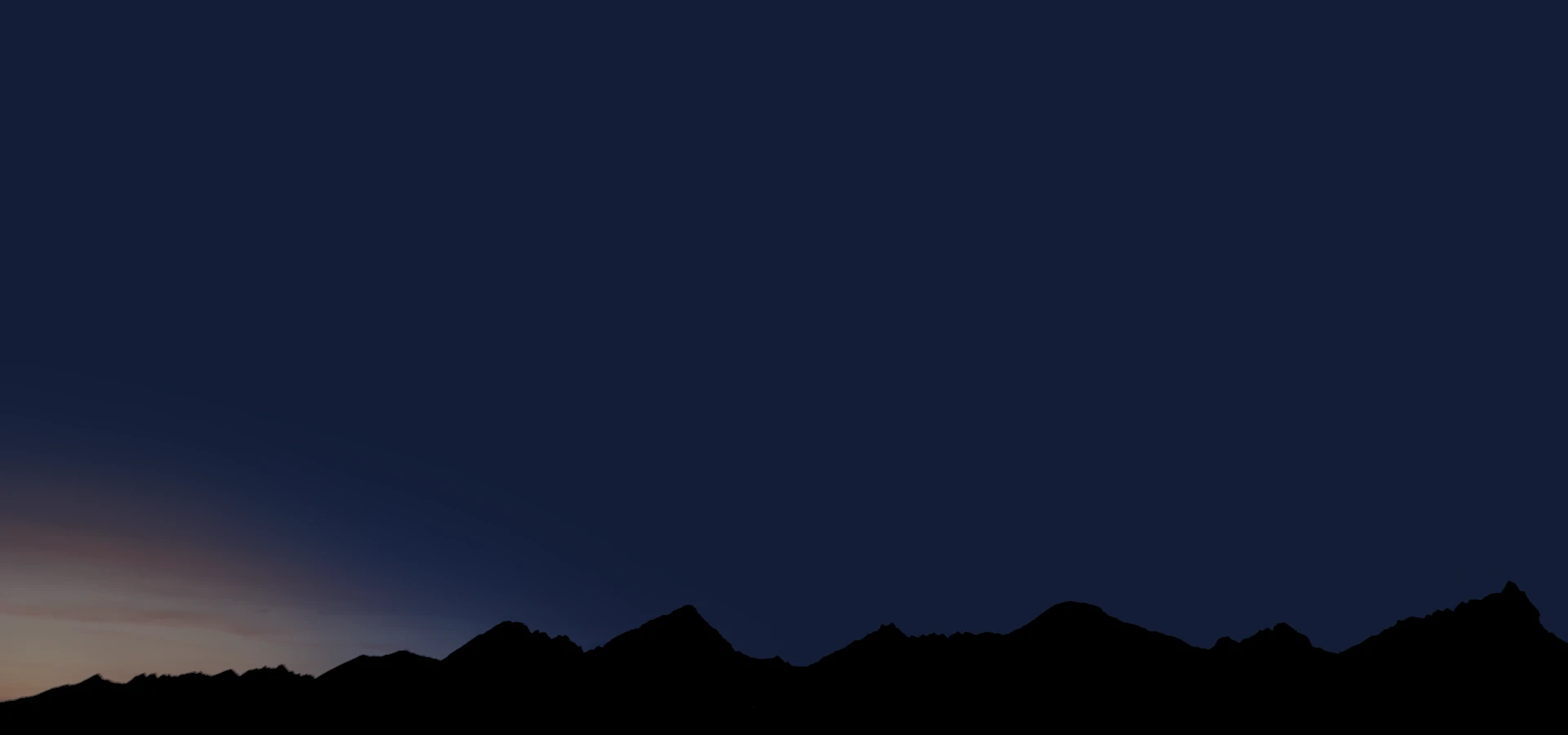 The ridge of the High Tatras at dusk under a dark night sky